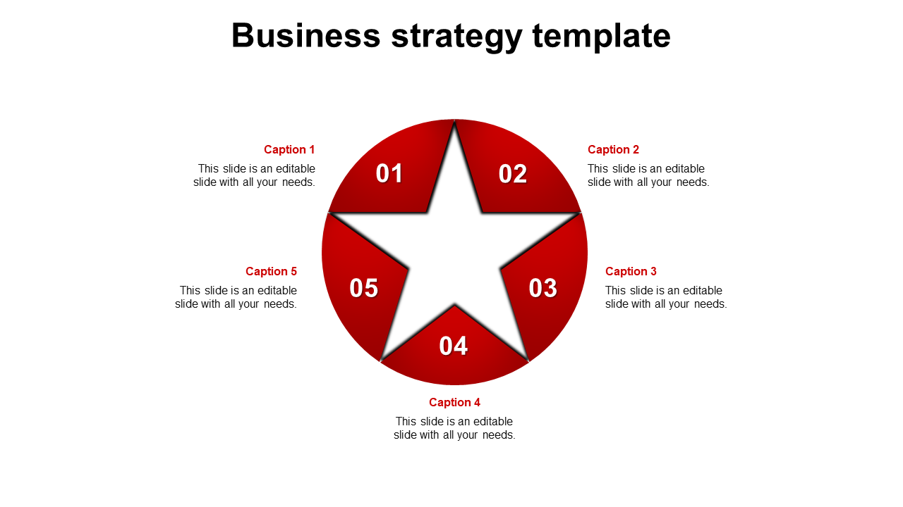 Free - Innovative Business Strategy Template In Red Color